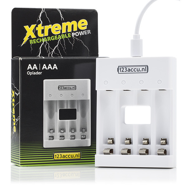 123accu Xtreme Power AA / HR6 en AAA / HR03 USB lader  ADR00180 - 1