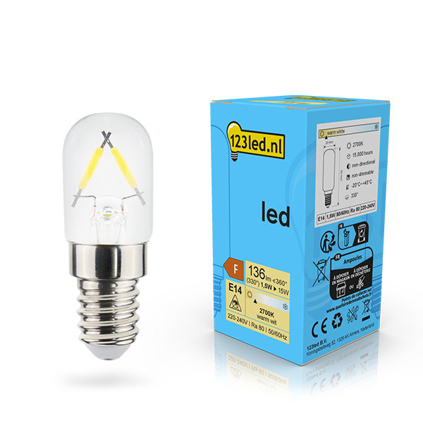 123inkt 123led E14 filament ledlamp capsule 1.5W (15W)  LDR02120 - 1