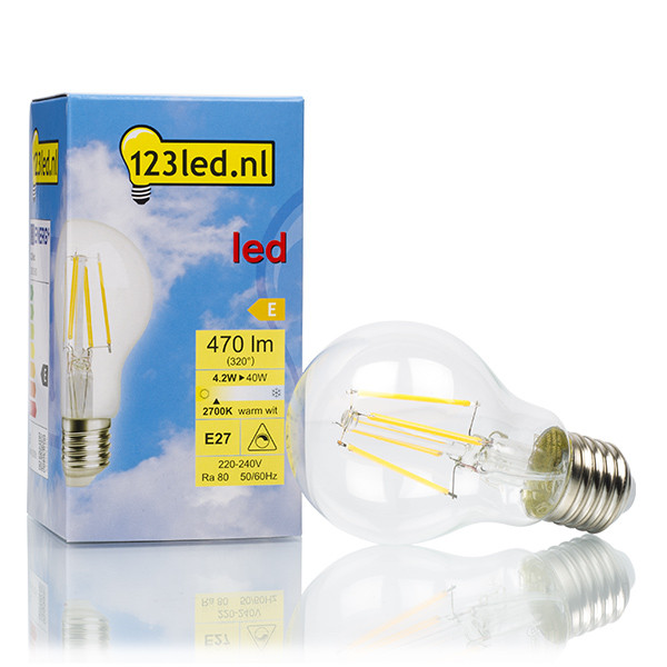 vuist Kiwi Menagerry 123led E27 filament led-lamp peer dimbaar 4.2W (40W) 123inkt 123inkt.be