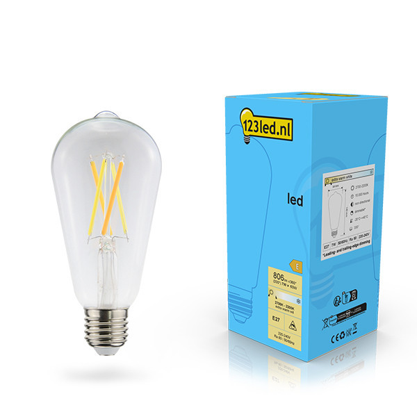 123inkt 123led E27 filament ledlamp Edison dimbaar 7W (60W)  LDR02118 - 1