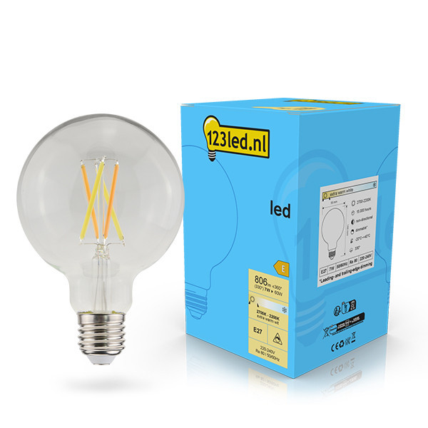 123inkt 123led E27 filament ledlamp globe dimbaar 7W (60W)  LDR02102 - 1