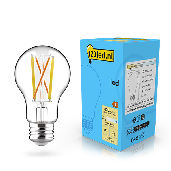 123inkt 123led E27 filament ledlamp peer dimbaar 4.5W (40W)  LDR02086 - 1