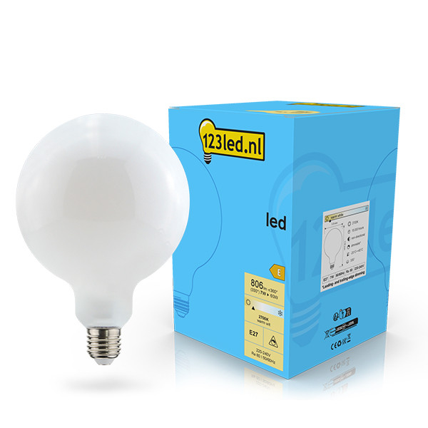 123inkt 123led E27 ledlamp globe mat dimbaar 7W (60W)  LDR02106 - 1