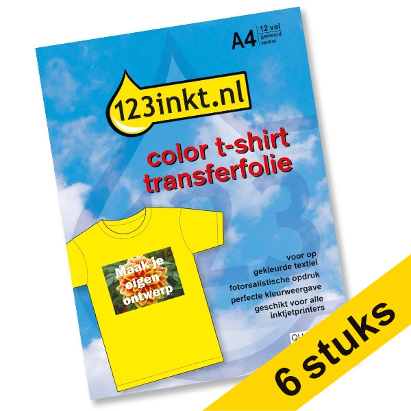 123inkt Aanbieding: 12 vellen T-shirt transferfolie color  060860 - 1