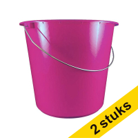 Aanbieding: 2x Huishoudemmer roze 5 liter