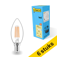 Aanbieding: 6x 123led E14 filament ledlamp kaars 4.5W (40W)