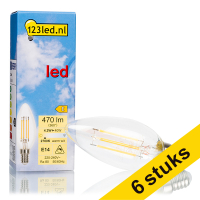 Aanbieding: 6x 123led E14 filament ledlamp kaars dimbaar 4.2W (40W)