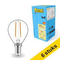 Aanbieding: 6x 123led E14 filament ledlamp kogel 2.5W (25W)