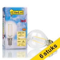 Aanbieding: 6x 123led E14 filament ledlamp kogel dimbaar 2.8W (25W)