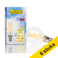 Aanbieding: 6x 123led E14 filament ledlamp kogel dimbaar 3.4W (40W)