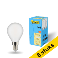 123inkt Aanbieding: 6x 123led E14 ledlamp kogel mat dimbaar 4.5W (40W)  LDR01915