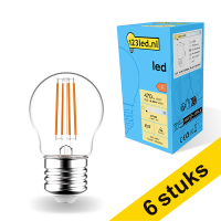 Aanbieding: 6x 123led E27 filament ledlamp kogel 4.5W (40W)