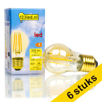 Aanbieding: 6x 123led E27 filament ledlamp kogel goud dimbaar 4.1W (32W)