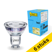 Aanbieding: 6x 123led GU10 ledspot glas 2700K 2.4W (35W)