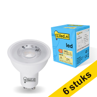 Aanbieding: 6x 123led GU10 ledspot glas 2700K 4.5W (50W)