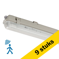 Aanbieding: 9x 123led IP65 TL-armatuur met sensor 120 cm | 4000K | 2100 lumen (14W) incl. TL-buis