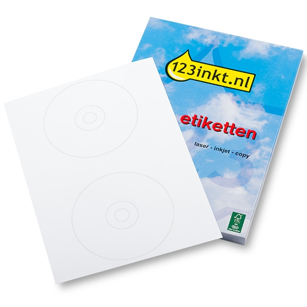 123inkt CD-/DVD-etiketten 2 per vel verticaal (50 etiketten) FSC® J8676-25C 060350 - 1