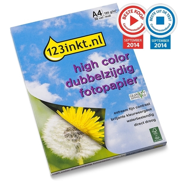 contant geld tabak Dierentuin s nachts 123inkt Dubbelzijdig High Color mat fotopapier 180 g/m² A4 (50 vellen)  FSC(R) 123inkt 123inkt.be