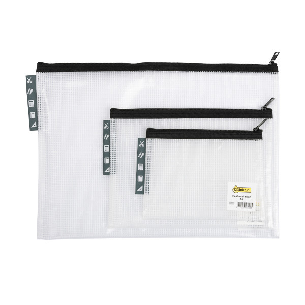 123inkt Mesh-etui zwart (A4) 1300260C 300462 - 3