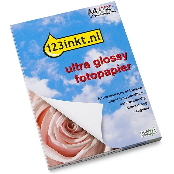 Schuur vervaldatum Proberen 123inkt Ultra Glossy hoogglans fotopapier 300 g/m² A4 (20 vellen) 123inkt  123inkt.be