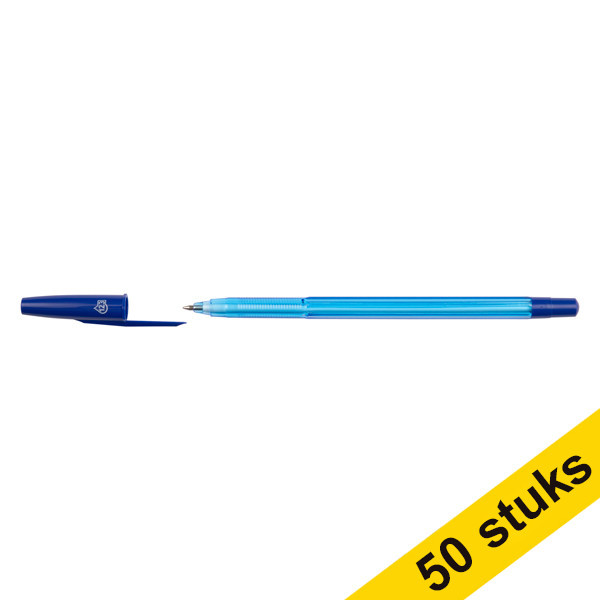 123inkt balpen met dop blauw (50 stuks)  300979 - 1