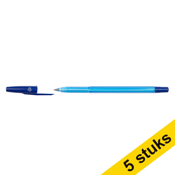 123inkt balpen met dop blauw (5 stuks)  300976 - 1