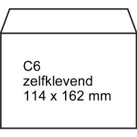 123inkt dienst-envelop wit 114 x 162 mm - C6 zelfklevend (100 stuks) 123-201500-100 201500-100C 209028 300903