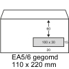 123inkt dienstenvelop wit 110 x 220 mm - EA5/6 venster rechts gegomd (500 stuks)