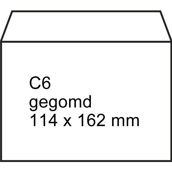 123inkt dienstenvelop wit 114 x 162 mm - C6 gegomd (100 stuks) 123-201000-100 201000-100C 209022 300899 - 1