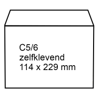 123inkt dienstenvelop wit 114 x 229 mm - C5/6 zelfklevend (50 stuks) 123-201530-50 300917