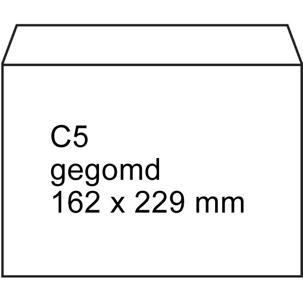 123inkt dienstenvelop wit 162 x 229 mm - C5 gegomd (500 stuks) 123-201060 201060C 209044 88098965C 300925 - 1