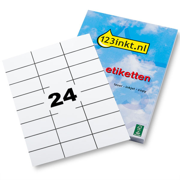 123inkt etiketten 70 x 37 mm (2400 etiketten) FSC® 3474-200C 3474C 4464C 4615C 060233 - 1