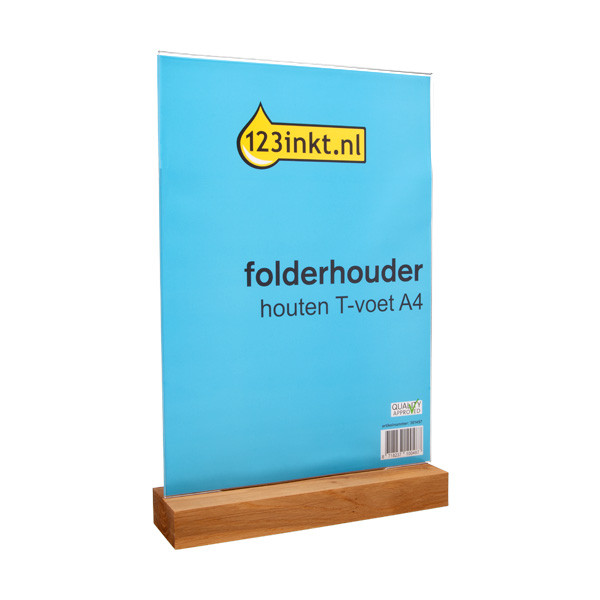 123inkt folderhouder houten T-voet A4  301457 - 1