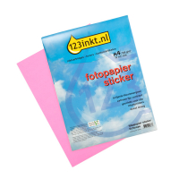 123inkt fotopapier sticker A4 knalroze (10 stickers) mat  300222