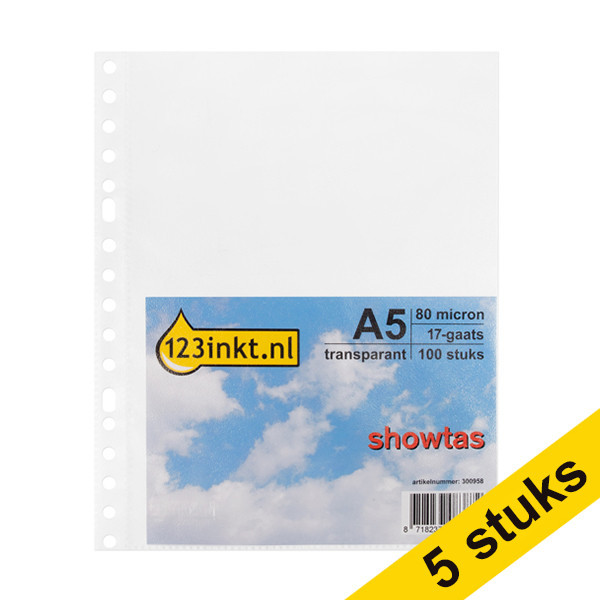 123inkt geperforeerd hoesje A5 17-gaats 80 micron (500 stuks)  301216 - 1