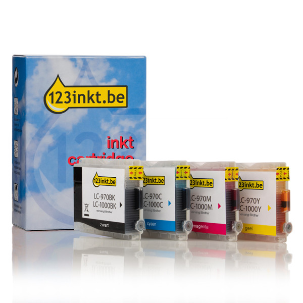 123inkt huismerk vervangt Brother LC-1000VALBP multipack 4 inktcartridges LC-1000VALBPC 132124 - 1