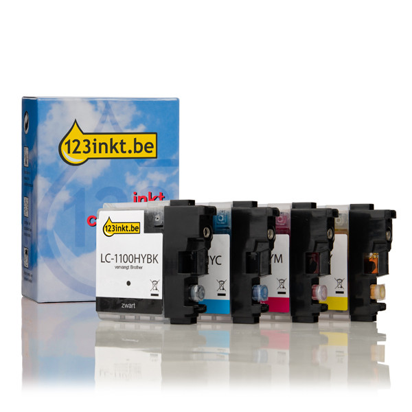 123inkt huismerk vervangt Brother LC-1100HYVALBP multipack 4 inktcartridges LC1100HYVALBPC 132091 - 1