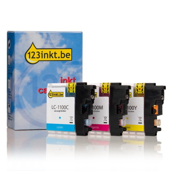 123inkt huismerk vervangt Brother LC-1100RBWBP multipack 3 inktcartridges LC-1100RBWBPC LC1100RBWBPC 132134 - 1