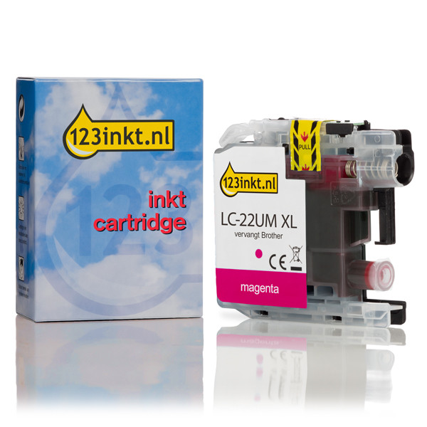 123inkt huismerk vervangt Brother LC-22UM XL inktcartridge magenta LC-22UMC 350033 - 1