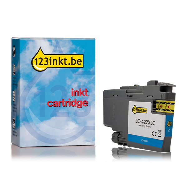 123inkt huismerk vervangt Brother LC-427XLC inktcartridge cyaan hoge capaciteit LC427XLCC 051345 - 1