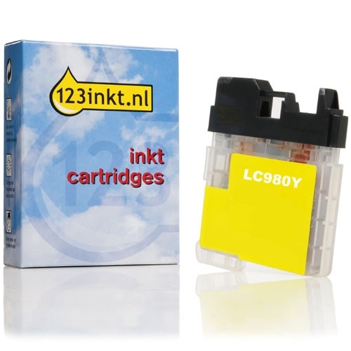 123inkt huismerk vervangt Brother LC-980Y inktcartridge geel LC980YC 028875 - 1