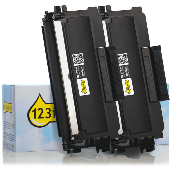 123inkt huismerk vervangt Brother TN-2010XL toner zwart hoge capaciteit dubbelpak  160725 - 1