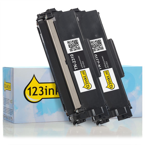 123inkt huismerk vervangt Brother TN-2310 toner zwart dubbelpak  160704 - 1