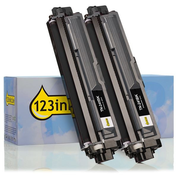 123inkt huismerk vervangt Brother TN-241BK toner zwart dubbelpak TN241BKTWINC 051327 - 1