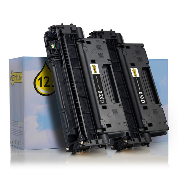 123inkt huismerk vervangt HP 05XD (CE505XD) toner zwart hoge capaciteit dubbelpak CE505XDC 132156 - 1