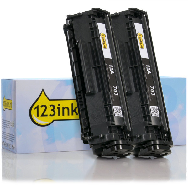 123inkt huismerk vervangt HP 12A (Q2612A) toner zwart dubbelpak  160723 - 1