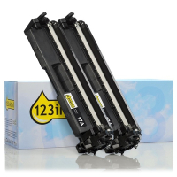 123inkt huismerk vervangt HP 17A (CF217A) toner zwart dubbelpak  160707