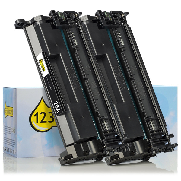 123inkt huismerk vervangt HP 26A (CF226A) toner zwart dubbelpak CF226AC 160706 - 1