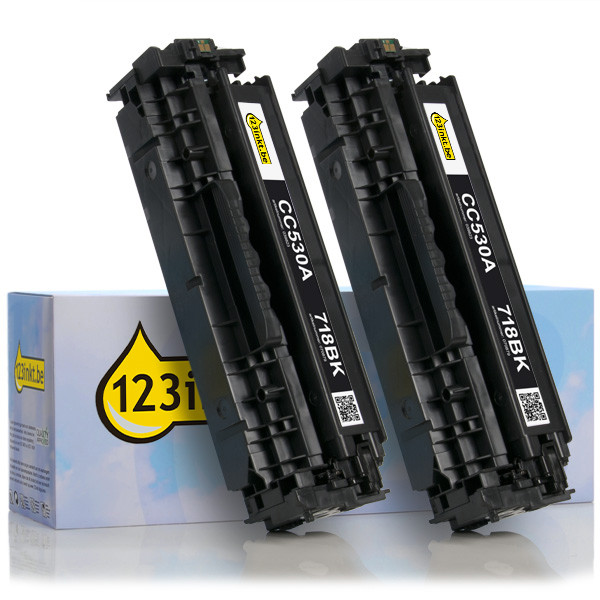 123inkt huismerk vervangt HP 304A (CC530AD) toner zwart duopack CC530ADC 039861 - 1