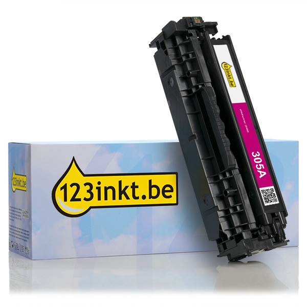 123inkt huismerk vervangt HP 305A (CE413A) toner magenta CE413AC 054065 - 1